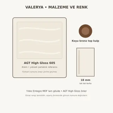 Valerya High Gloss Açık Nişli Banyo Dolabı 150 cm