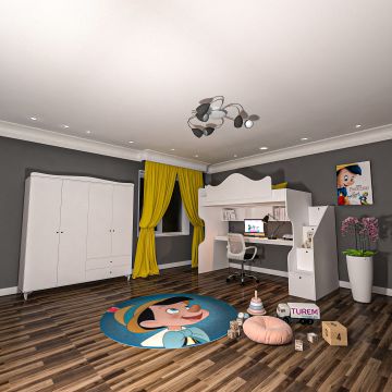 Klasik Dikey Ranza ve 4 Kapılı Gardrop