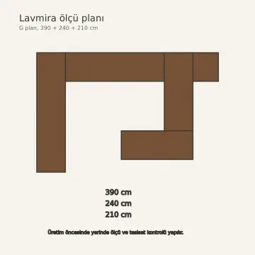 Lavmira Doğal Ceviz MDF Evye Önü Sığ Dolaplı G Plan Mutfak Dolabı