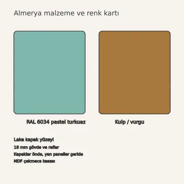 Almerya RAL 6034 Lake Açılır Bar Tezgâhlı Yarımadalı U Mutfak Dolabı