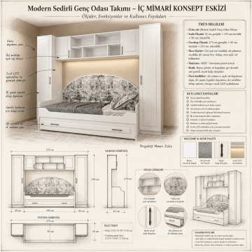 Modern Sedirli Genç odası Takımı