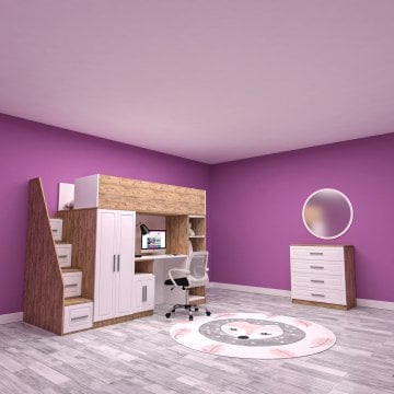 Gloss Membran Kapak Genç Odası Takımı