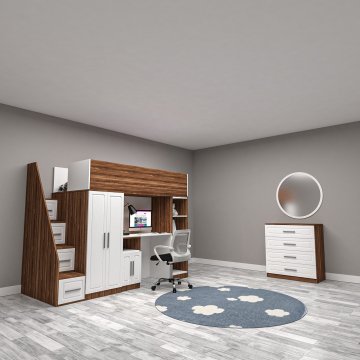 Gloss Membran Kapak Genç Odası Takımı