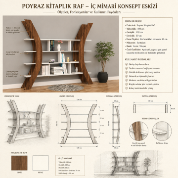 Poyraz Kitaplık Raf