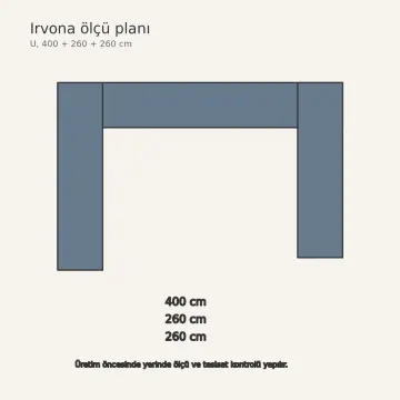 Irvona RAL 5014 Lake Çekilir Tencere Askılı U Mutfak Dolabı