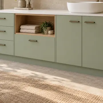 Mirevya Membran Havlu Nişli Çekmeceli Banyo Dolabı 180 cm