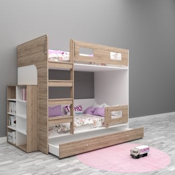 Gardenya Kitaplıklı Ranza