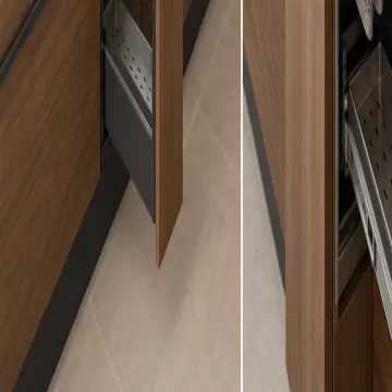 Ravina Doğal Ceviz MDF Çekilir Havlu Askılı Paralel Mutfak Dolabı