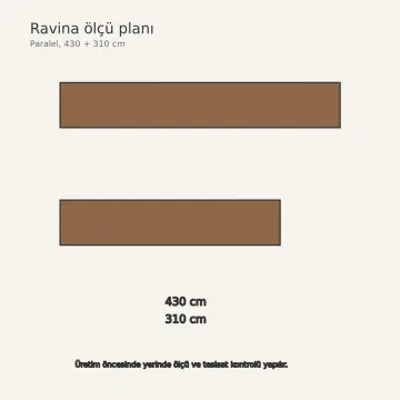Ravina Doğal Ceviz MDF Çekilir Havlu Askılı Paralel Mutfak Dolabı
