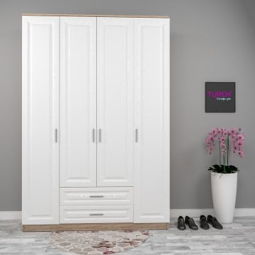 4 Kapılı Çıtalı Kapak Gardırop