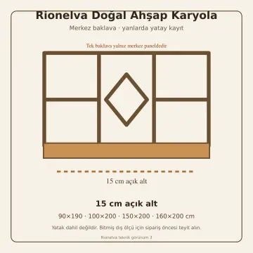 Rionelva Doğal Ahşap Karyola