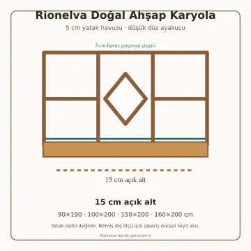 Rionelva Doğal Ahşap Karyola