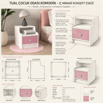 Tual Çocuk Odası Komodin