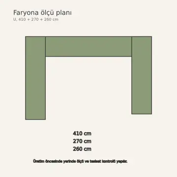 Faryona RAL 6021 Lake Raylı Tencere Kapağı Panolu U Mutfak Dolabı