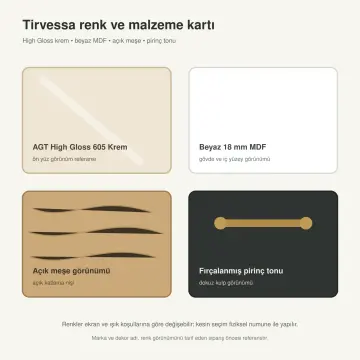 Tirvessa High Gloss Yan Yana Makine, Katlama Nişi ve Çekmeceli Kule 210 cm
