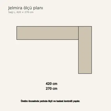 Jelmira Keten Bej Membran Çekilir Uzun Gereç Kasalı Sağ L Mutfak Dolabı