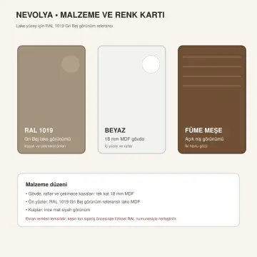 Nevolya Lake Ayrık İki Makine, Orta Havlu Kulesi ve Üst Dolap 180 cm