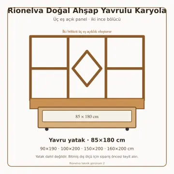 Rionelva Doğal Ahşap Yavrulu Karyola