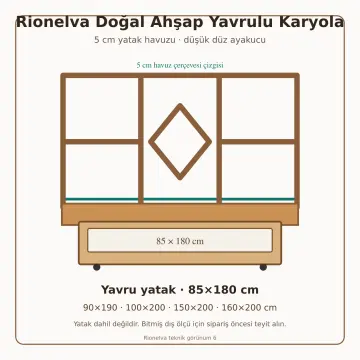 Rionelva Doğal Ahşap Yavrulu Karyola