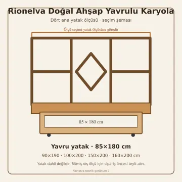 Rionelva Doğal Ahşap Yavrulu Karyola