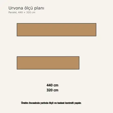 Urvona Doğal Meşe MDF Dikey Tava Bölücülü Paralel Mutfak Dolabı