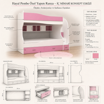Hayal Pembe Özel Yapım Ranza