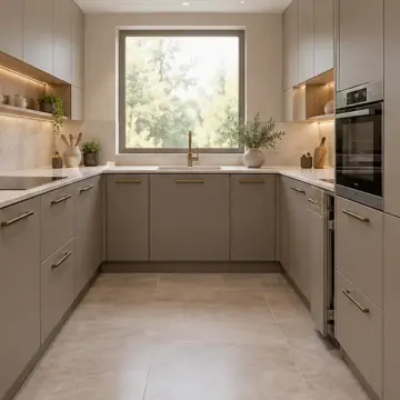 Delyona RAL 7006 Lake Çekilir Çift Delikli Soğutma Tepsili U Mutfak Dolabı