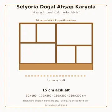 Selyoria Doğal Ahşap Karyola