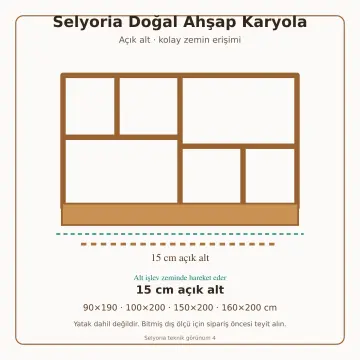 Selyoria Doğal Ahşap Karyola