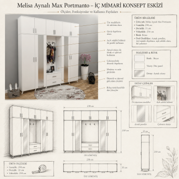 Melisa Aynalı Max Portmanto