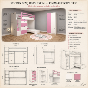 Wooden Genç Odası Takımı