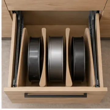 Noryona Açık Meşe MDF Dikey Pasta Kalıbı Bölücülü Paralel Mutfak Dolabı