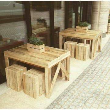 Doğal Ahşap Masa Tabure