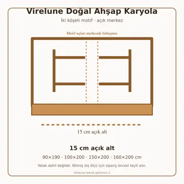 Virelune Doğal Ahşap Karyola