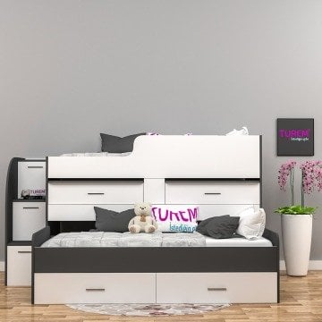 Mini Çalışma Masalı Ranza Mdf
