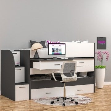 Mini Çalışma Masalı Ranza Mdf