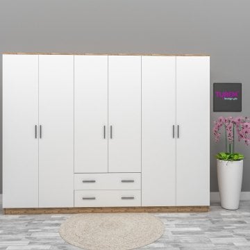 Mine 6 Kapılı 2 Çekmeceli Gardırop