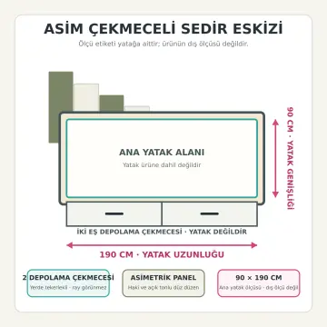 Asim 90x190 Çekmeceli Sedir