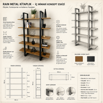 Rain Metal Kitaplık