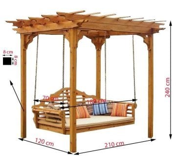 Doğal Ahşap Açelya Bahçe Salıncak