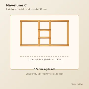 Navelune Doğal Ahşap Karyola
