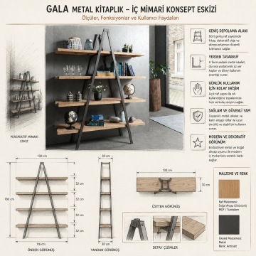 Gala Metal Kitaplık