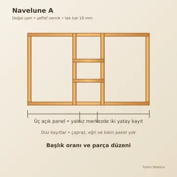Navelune Doğal Ahşap Çekmeceli Karyola