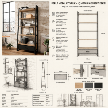 Perla Metal Kitaplık