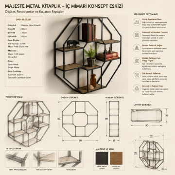 Majeste Metal Kitaplık