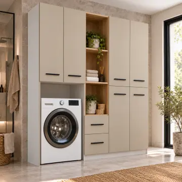 Seravina Membran Tek Makine, Havlu Kulesi ve Temizlik Dolabı 180 cm