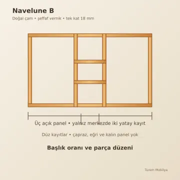 Navelune Doğal Ahşap Yavrulu Karyola