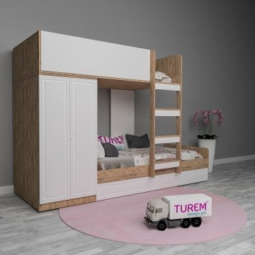 Meşe Dolaplı Ranza Membran Kapak