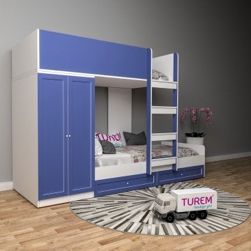 Meşe Dolaplı Ranza Çıtalı Kapak