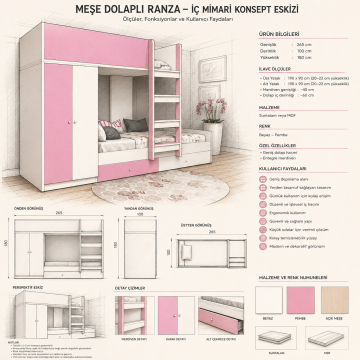 Meşe Dolaplı Ranza